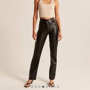 NWT criss-cross waistband vegan leather 90s straight pant